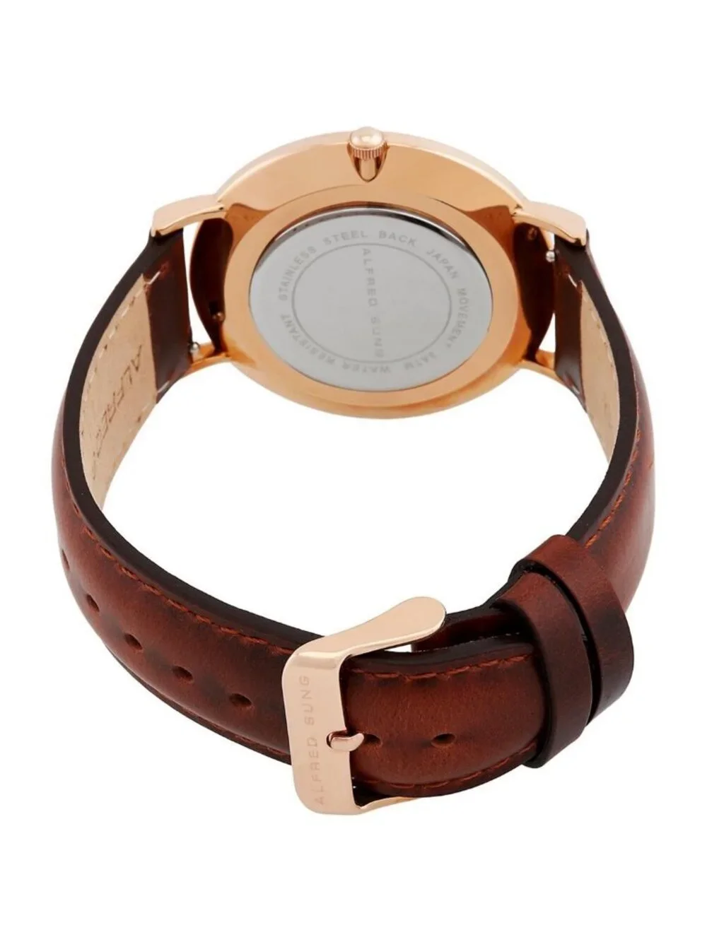 NWT Alfred Sung Ultra Slim Quartz White Dial Watch